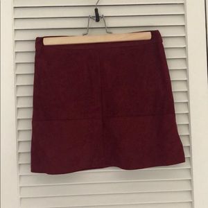 Maroon a line mini skirt